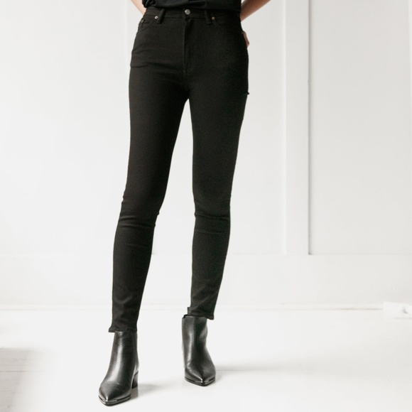 Acne Studios Bla Konst high waist skinny jeans in black Sz 29x34 - Picture 2 of 12